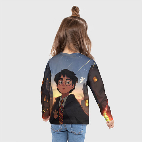 Детский лонгслив Загадочный Гарри Поттер / 3D-принт – фото 6