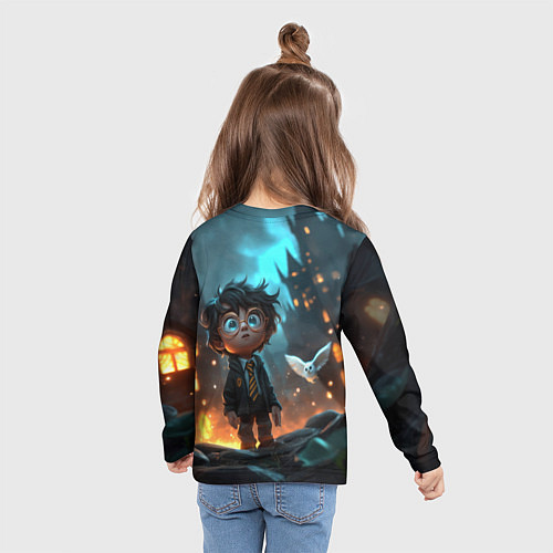 Детский лонгслив Маленький удивленный Гарри Поттер / 3D-принт – фото 6