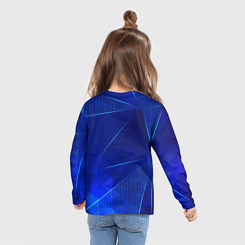 Детский лонгслив Chery blue poly / 3D-принт – фото 6