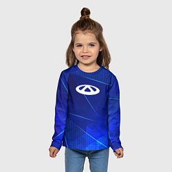 Лонгслив детский Chery blue poly, цвет: 3D-принт — фото 2