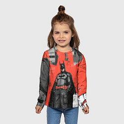 Лонгслив детский Бэтмен граффити на стене, цвет: 3D-принт — фото 2