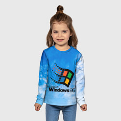Лонгслив детский Windows 95 logo, цвет: 3D-принт — фото 2