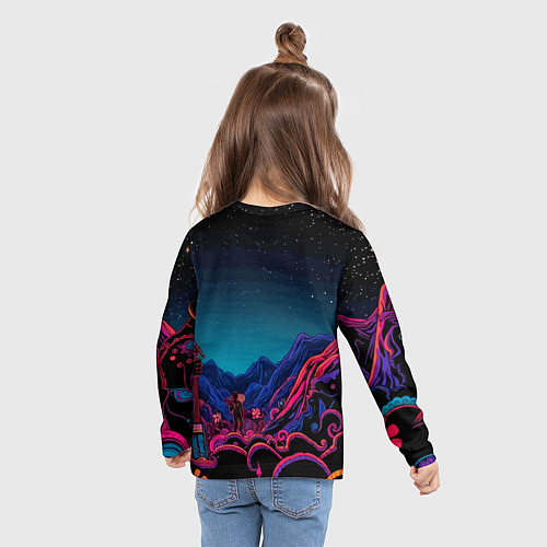 Детский лонгслив Psychedelic music art / 3D-принт – фото 6
