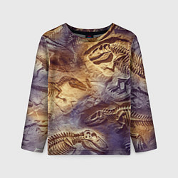 Лонгслив детский Окаменелые динозавры, подарок для палеонтолога, цвет: 3D-принт