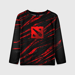 Лонгслив детский Dota 2 - красные потертости, цвет: 3D-принт