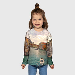 Лонгслив детский Гранд-канал Венеции - городской пейзаж, цвет: 3D-принт — фото 2