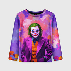 Лонгслив детский Джокер и фиолетовые краски, цвет: 3D-принт