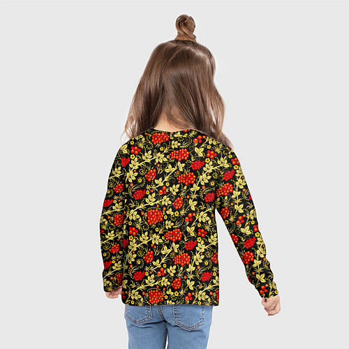 Детский лонгслив Рябина с золотой листвой / 3D-принт – фото 6