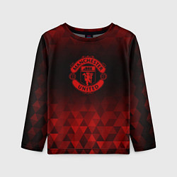 Лонгслив детский Manchester United red poly, цвет: 3D-принт