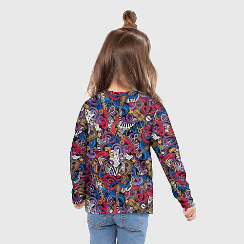 Детский лонгслив Музыкальный коллаж / 3D-принт – фото 6