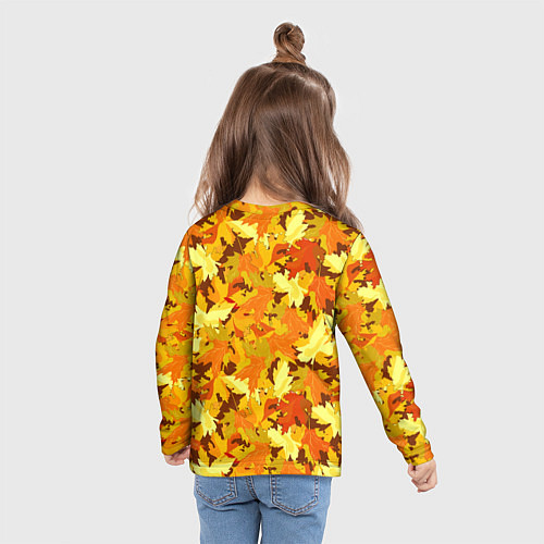 Детский лонгслив Золотая кленовая осень / 3D-принт – фото 6