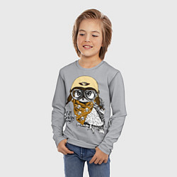 Лонгслив детский Owl - wild crazy guy, цвет: 3D-принт — фото 2