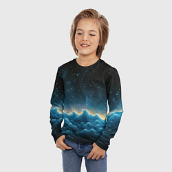 Лонгслив детский Облака и черное небо текстура, цвет: 3D-принт — фото 2