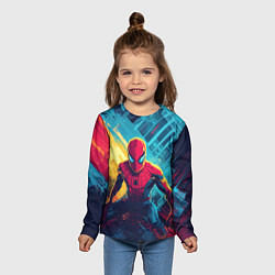 Лонгслив детский Человек паук и краски, цвет: 3D-принт — фото 2
