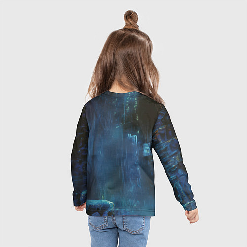 Детский лонгслив Человек - паук в ночном городе / 3D-принт – фото 6