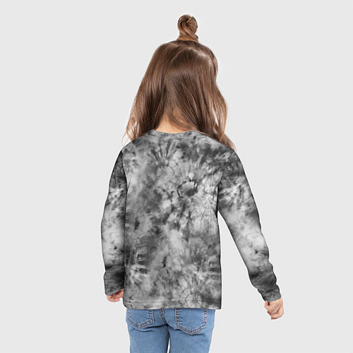 Детский лонгслив Серый тай дай - абстракция / 3D-принт – фото 6