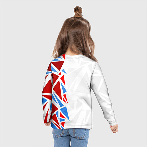 Детский лонгслив Герб России - фрагментация цветов / 3D-принт – фото 6