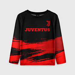 Лонгслив детский Juventus - red gradient посередине, цвет: 3D-принт