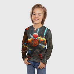 Лонгслив детский Человек паук бежит, цвет: 3D-принт — фото 2
