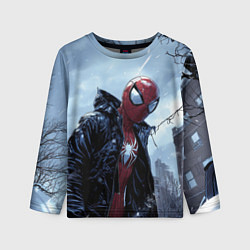 Лонгслив детский Человек-паук в куртке, цвет: 3D-принт