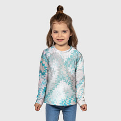 Лонгслив детский Серо-бирюзовый абстрактный, цвет: 3D-принт — фото 2