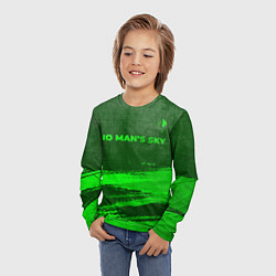 Лонгслив детский No Mans Sky - green gradient посередине, цвет: 3D-принт — фото 2