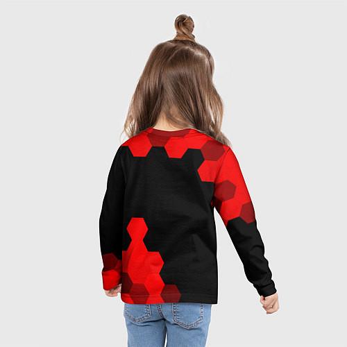 Детский лонгслив Final Fantasy - red gradient вертикально / 3D-принт – фото 6
