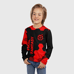 Лонгслив детский Final Fantasy - red gradient вертикально, цвет: 3D-принт — фото 2