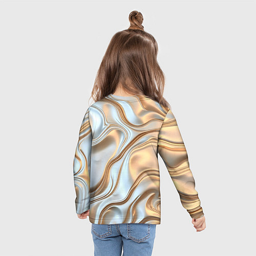Детский лонгслив Жидкое белое золото / 3D-принт – фото 6
