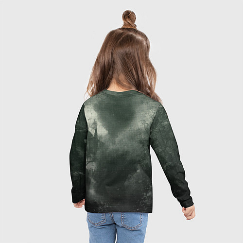 Детский лонгслив Ретро иллюстрация паровоза / 3D-принт – фото 6