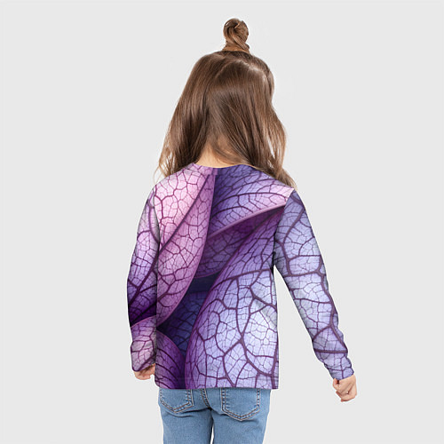 Детский лонгслив Прожилки экзотического растения / 3D-принт – фото 6