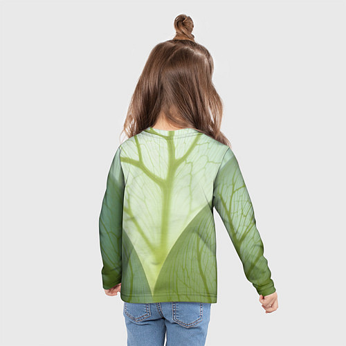 Детский лонгслив Макро съемка листа / 3D-принт – фото 6