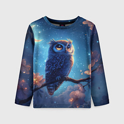 Лонгслив детский Сова на фоне ночного неба, цвет: 3D-принт