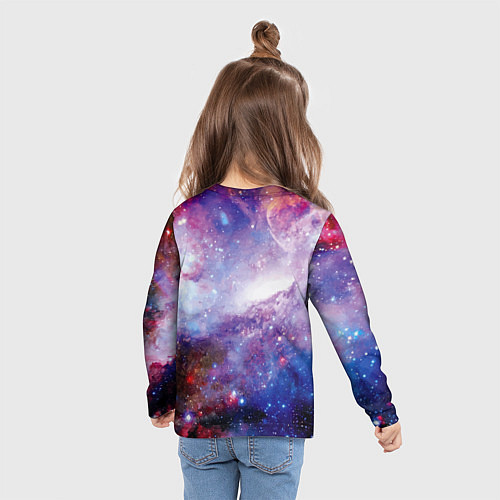 Детский лонгслив Brave cat in space - ai art / 3D-принт – фото 6