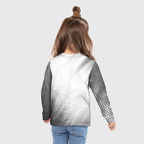 Детский лонгслив SsangYong - white gradient вертикально / 3D-принт – фото 6