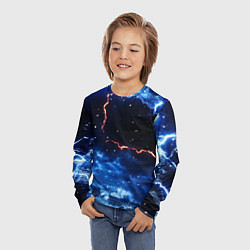Лонгслив детский Звезды и молнии в разломе плит, цвет: 3D-принт — фото 2