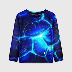 Лонгслив детский Синие плиты лед, цвет: 3D-принт