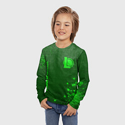 Лонгслив детский League of Legends - green gradient вертикально, цвет: 3D-принт — фото 2