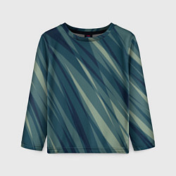 Лонгслив детский Зеленовато-синий полосы, цвет: 3D-принт