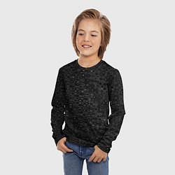 Лонгслив детский Чёрный текстурный с узором, цвет: 3D-принт — фото 2