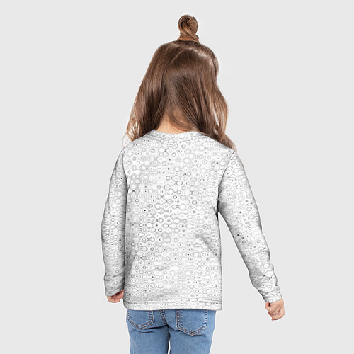 Детский лонгслив Белый с абстрактным узором / 3D-принт – фото 6