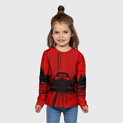 Лонгслив детский Спорткар на красном фоне, цвет: 3D-принт — фото 2