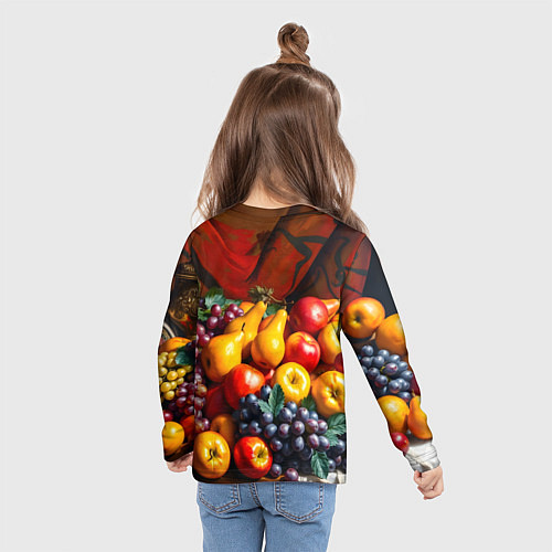 Детский лонгслив Фруктовый натюрморт / 3D-принт – фото 6