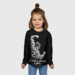 Лонгслив детский Арнольд - живи люби расти, цвет: 3D-принт — фото 2