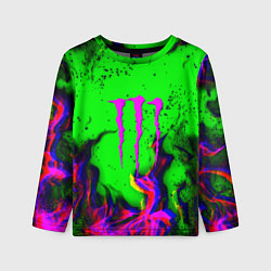 Лонгслив детский Monster Energy flame, цвет: 3D-принт