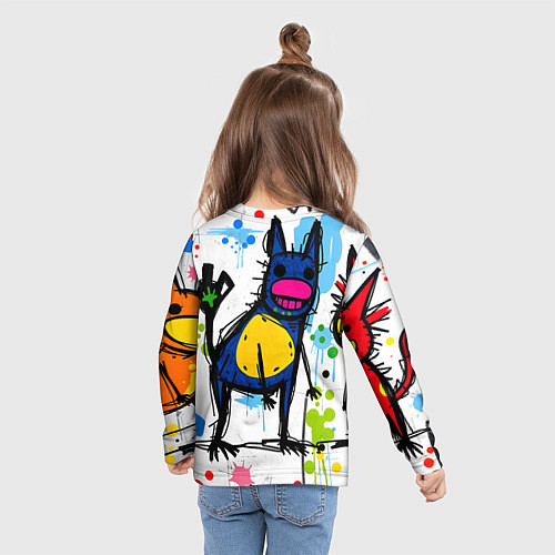 Детский лонгслив Веселые зверята / 3D-принт – фото 6