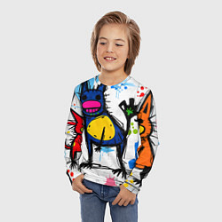 Лонгслив детский Веселые зверята, цвет: 3D-принт — фото 2