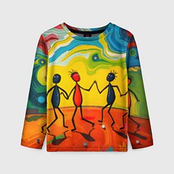 Лонгслив детский Дружба человечков, цвет: 3D-принт