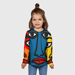 Лонгслив детский Арт с лицами, цвет: 3D-принт — фото 2