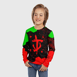 Лонгслив детский Doom лого соты текстура, цвет: 3D-принт — фото 2